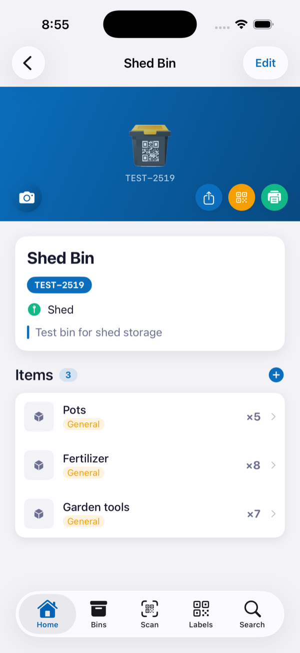 Bin Details