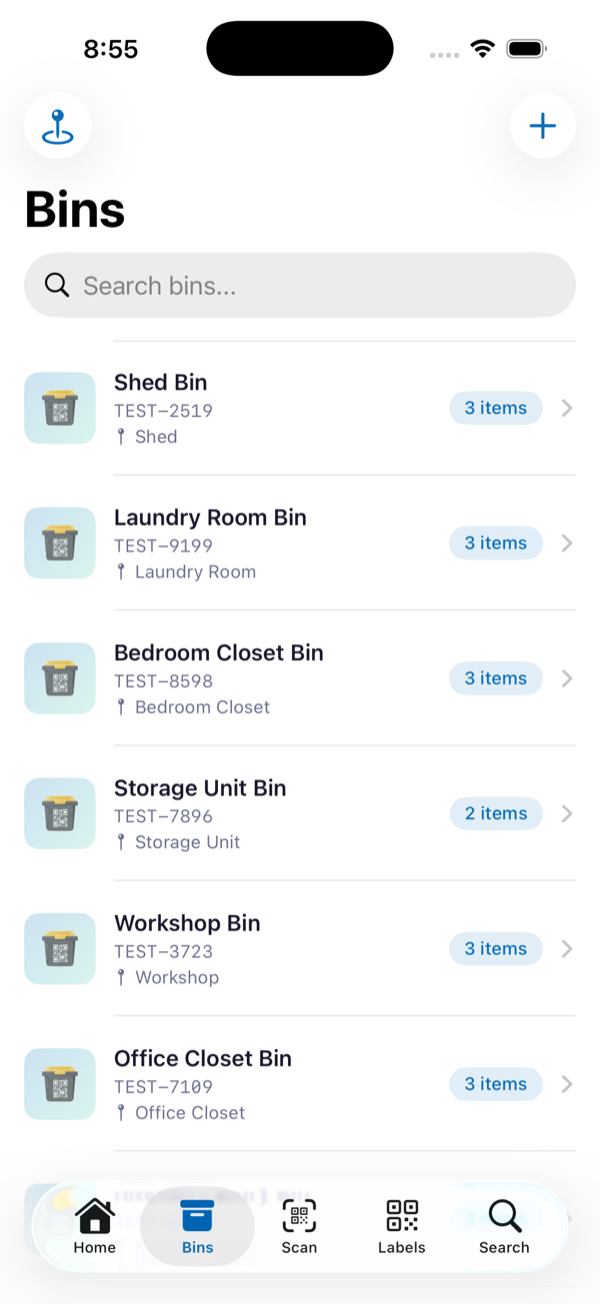 Bins List
